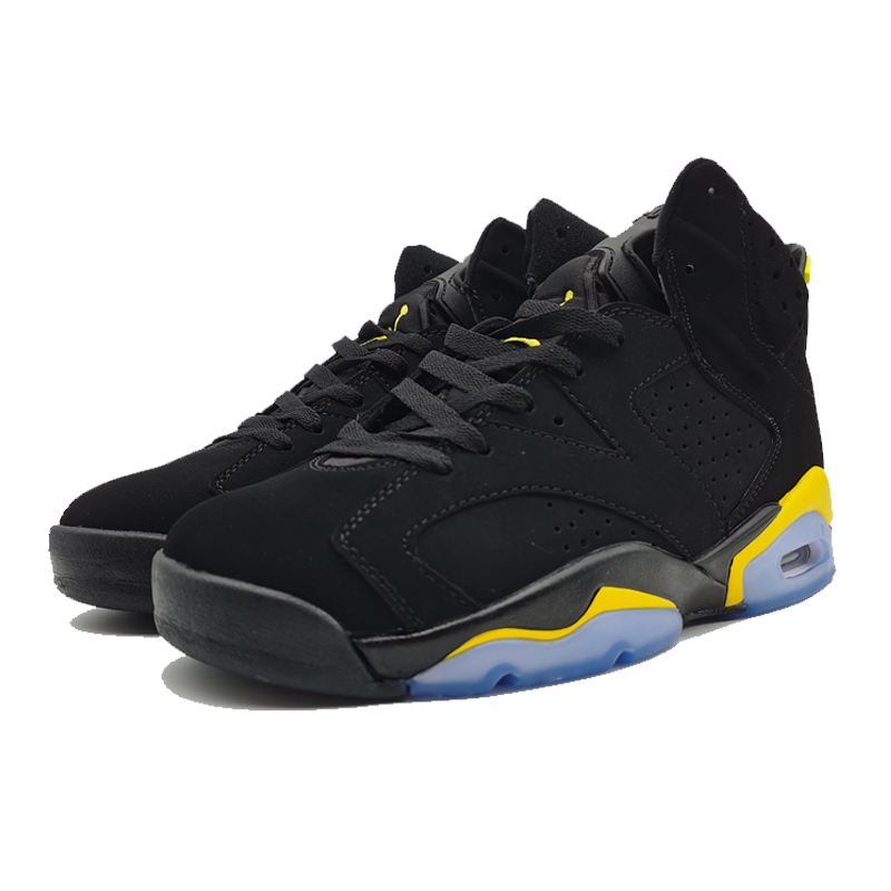 2021 Air Jordan 6 Black Yellow Ice Sole Shoes